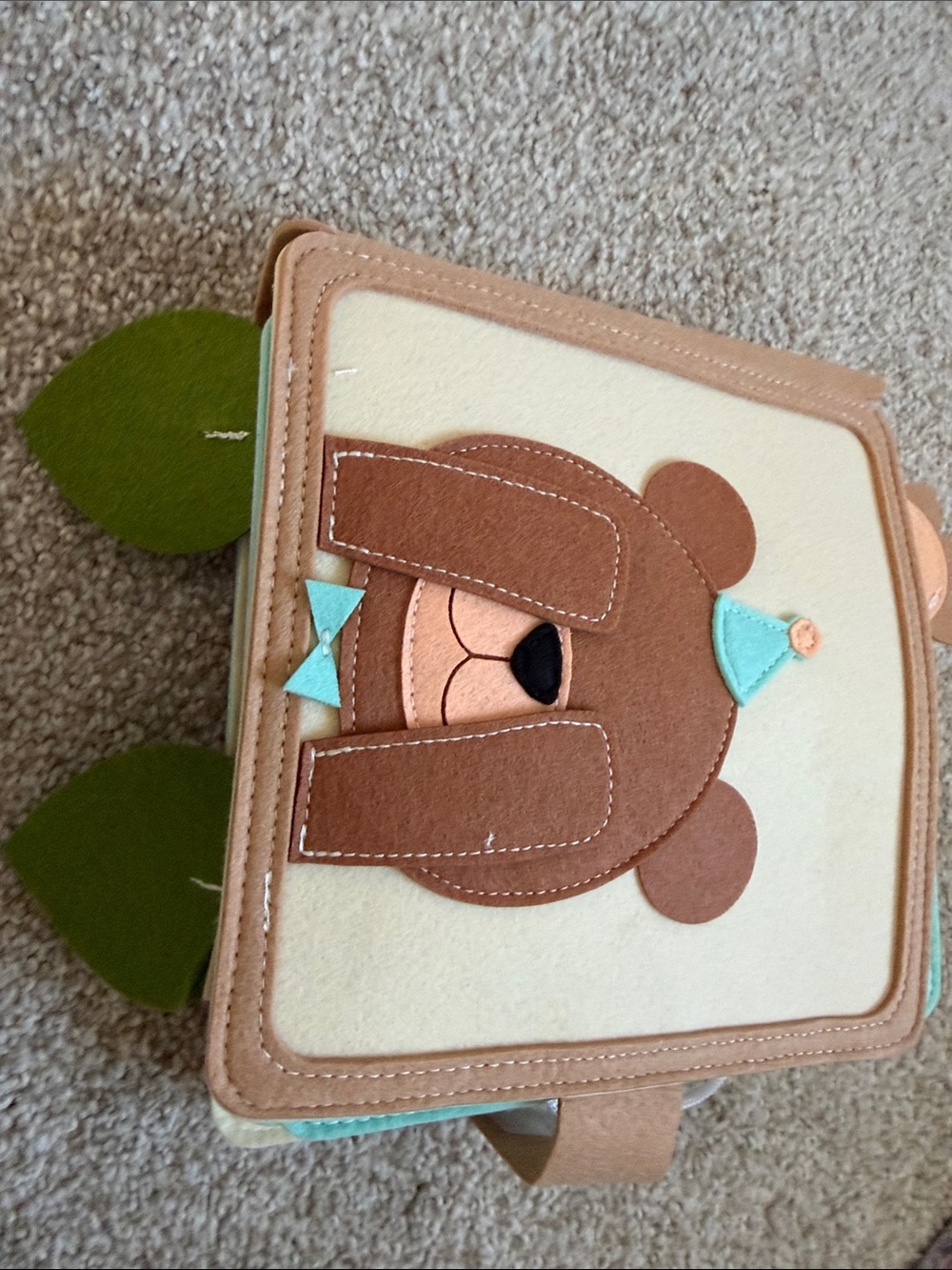 Kids Felt Bear Activity Book - Brown & Cream Toy